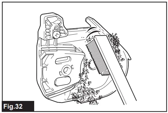 makita DUC101SF01 Cordless Pruning Saw - dust