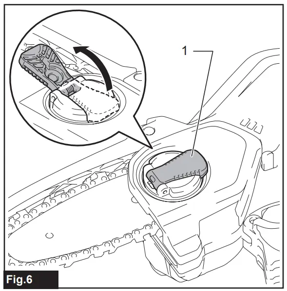 makita DUC101SF01 Cordless Pruning Saw - lever