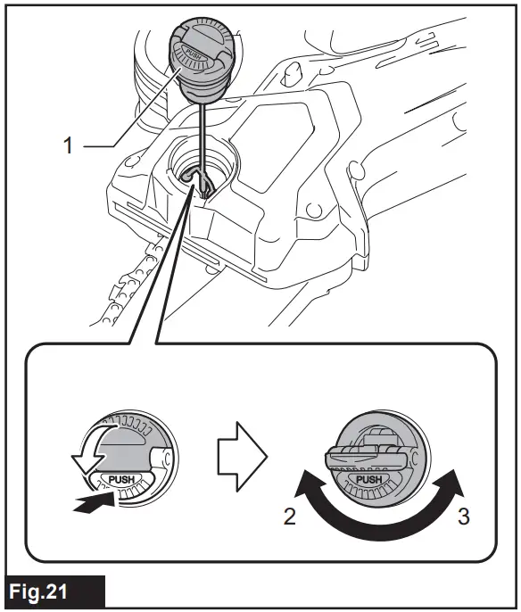 makita DUC101SF01 Cordless Pruning Saw - oil tank