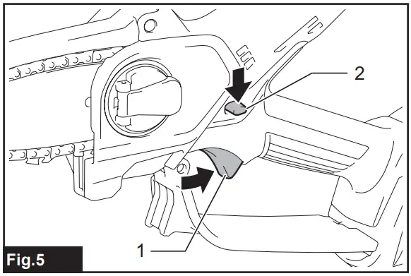 makita DUC101SF01 Cordless Pruning Saw - trigger