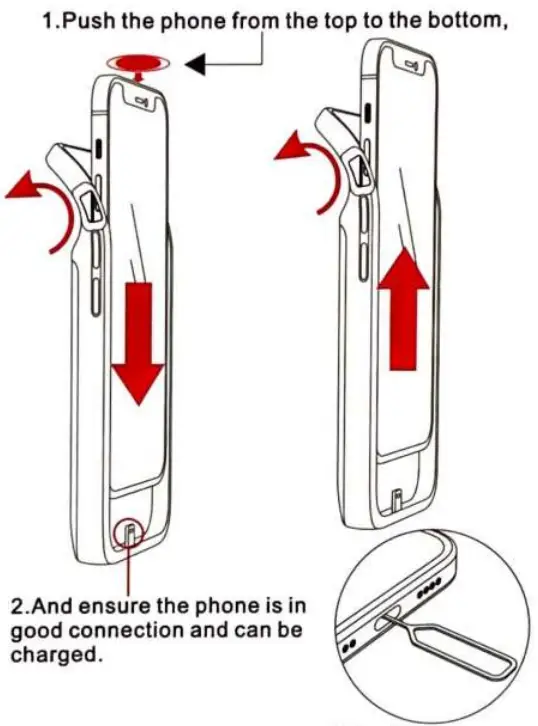 Fonu iPhone XS Case with Power Bank - slide the iPhone