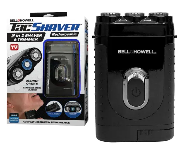 Bell+Howell-Tacshaver-3D-Rechargeable-Rotary-Shaver-Product