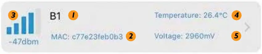 Scigiene MA0264 Beacon Temperature Bluetooth Datalogger - Device list