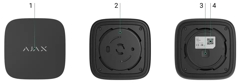 AJAX LifeQuality Jeweller Temperature Humidity and CO2 Monitor - Functional elements
