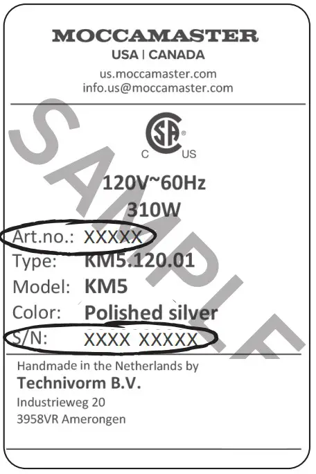 MOCCAMASTER KM5 Coffee Grinder - Maximum
