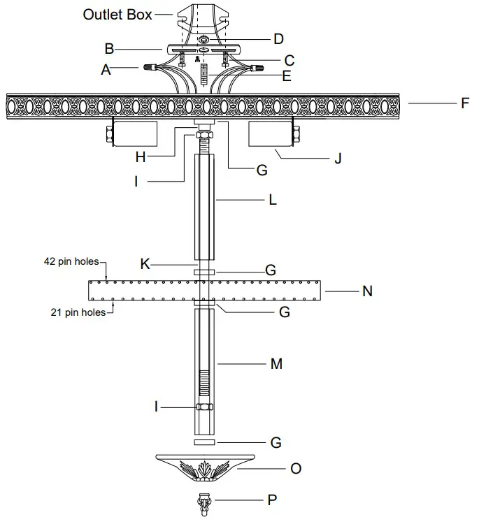 CRYSTORAMA 718 EB CL S Four Light Ceiling Mount - Wire Connector