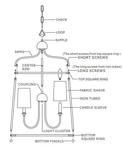 CRYSTORAMA 2244-BF_NOSHADE Four Light Chandelier Sylvan