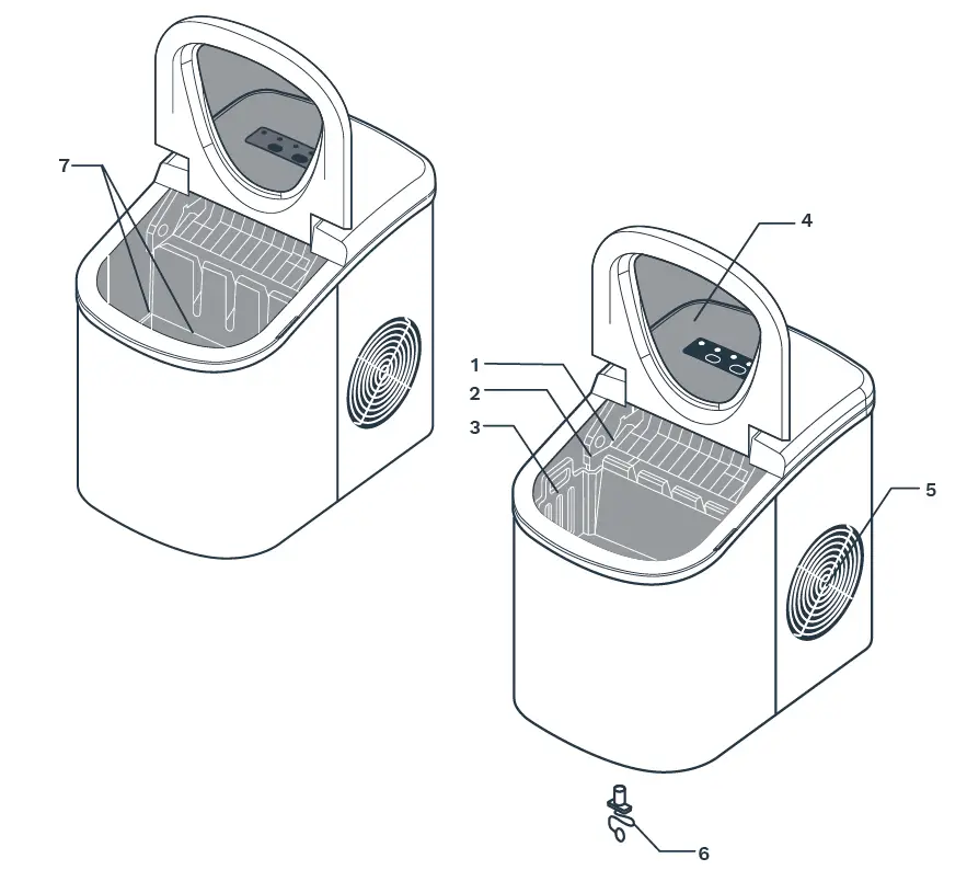 hOmeLabs ‎HME010019N Portable Ice Maker Machine fig1