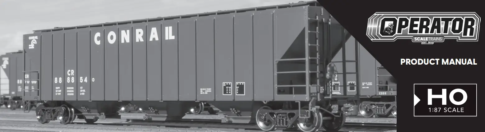 SCALE TRAINS Operator HO Scale P-S 4785 Covered Hopper Train