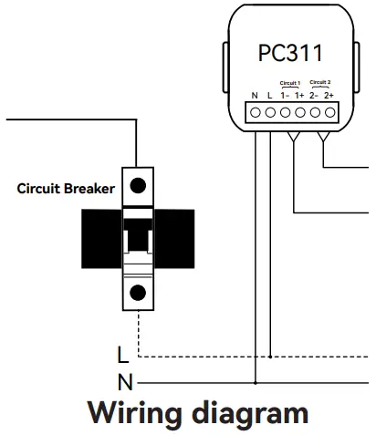 owon PC311 TY Single Phase Power Clamp - Wiring diagram 2