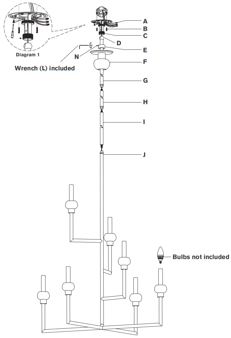 VISUAL COMFORT PCD5100PN L Paloma Contreras Comtesse LED Offset Chandelier - ASSEMBLY I