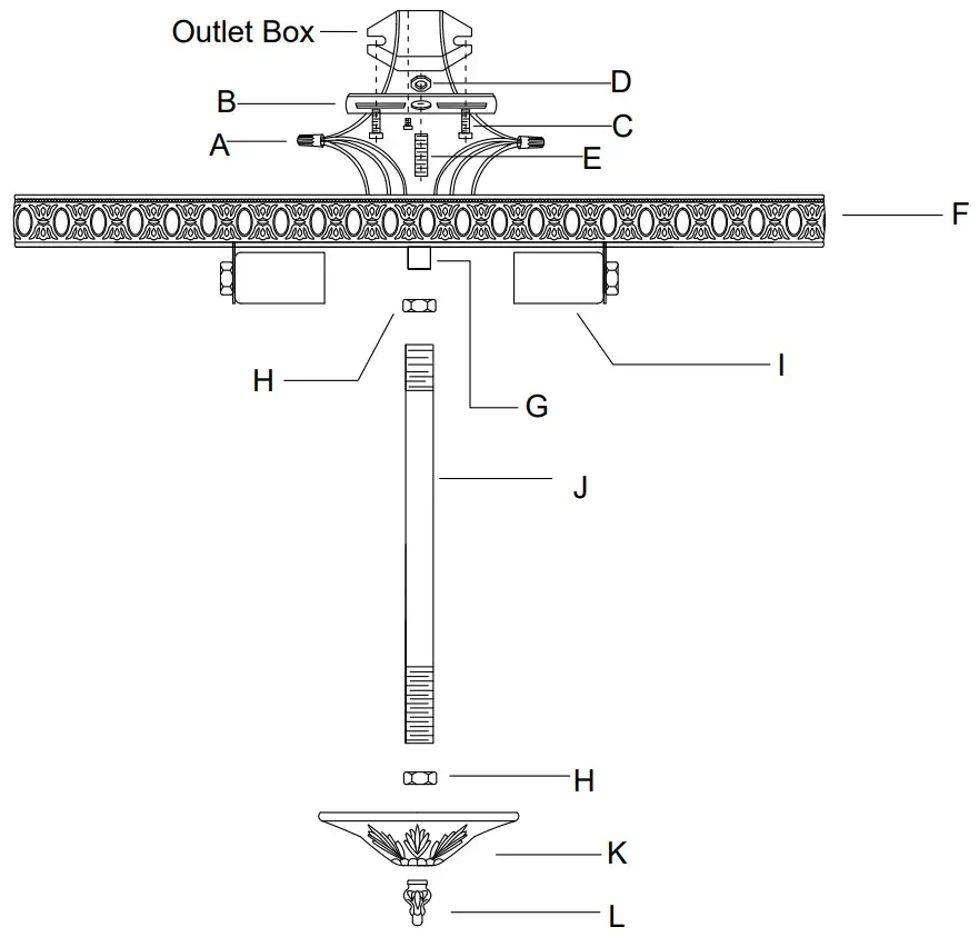 CRYSTORAMA 716 CH-CL SAQ Three Light Ceiling Mount - Wire Connector