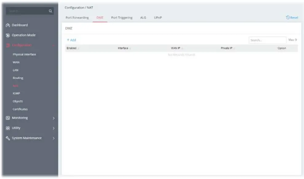 DrayTek Vigor 167 VDSL2 35b and ADSL2+ Modem - DMZ