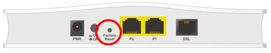 DrayTek Vigor 167 VDSL2 35b and ADSL2+ Modem - Hardware Reset