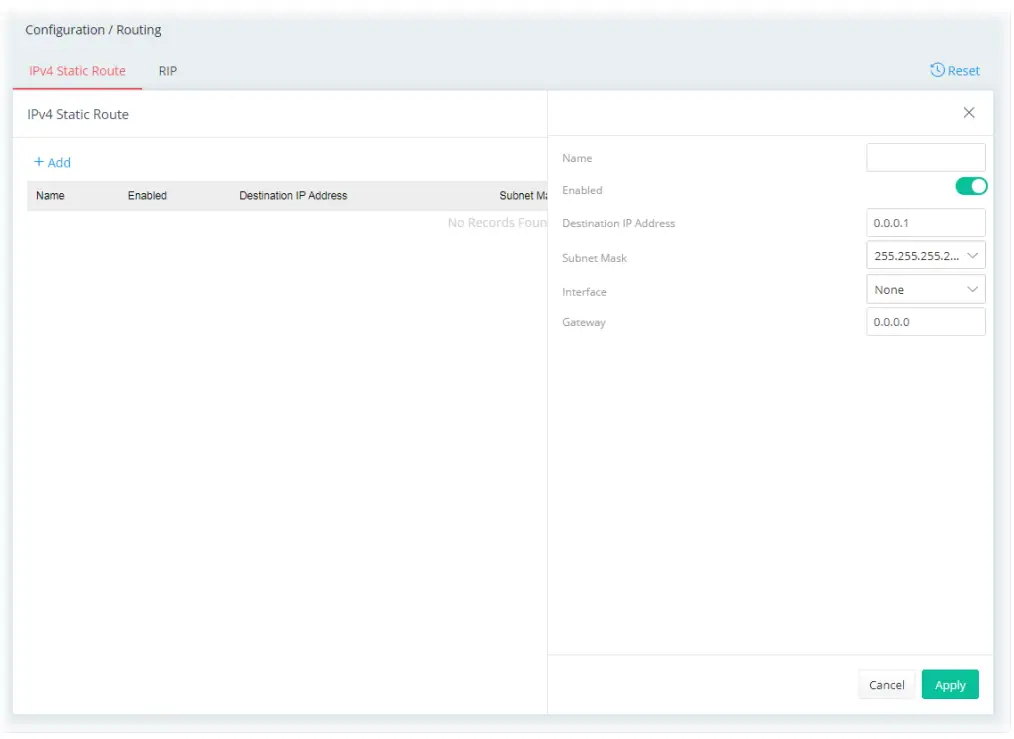 DrayTek Vigor 167 VDSL2 35b and ADSL2+ Modem - IPv4 Static Route2