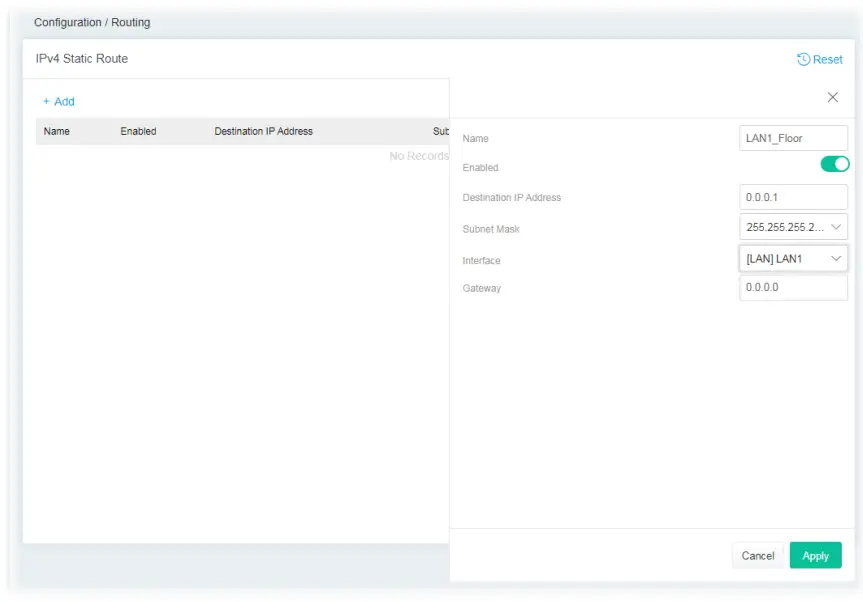 DrayTek Vigor 167 VDSL2 35b and ADSL2+ Modem - IPv4 static