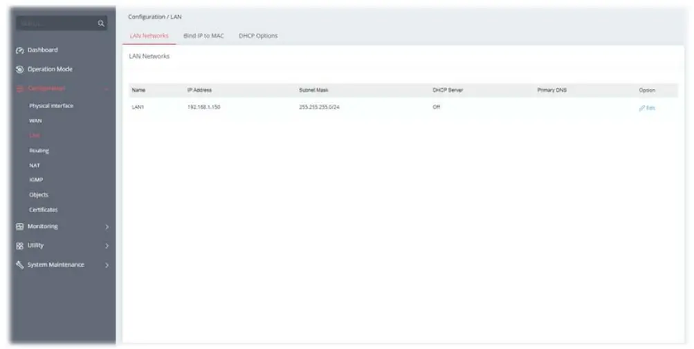 DrayTek Vigor 167 VDSL2 35b and ADSL2+ Modem - LAN Networks