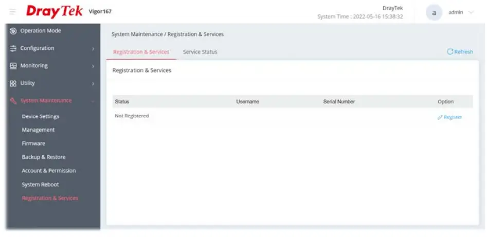 DrayTek Vigor 167 VDSL2 35b and ADSL2+ Modem - Services