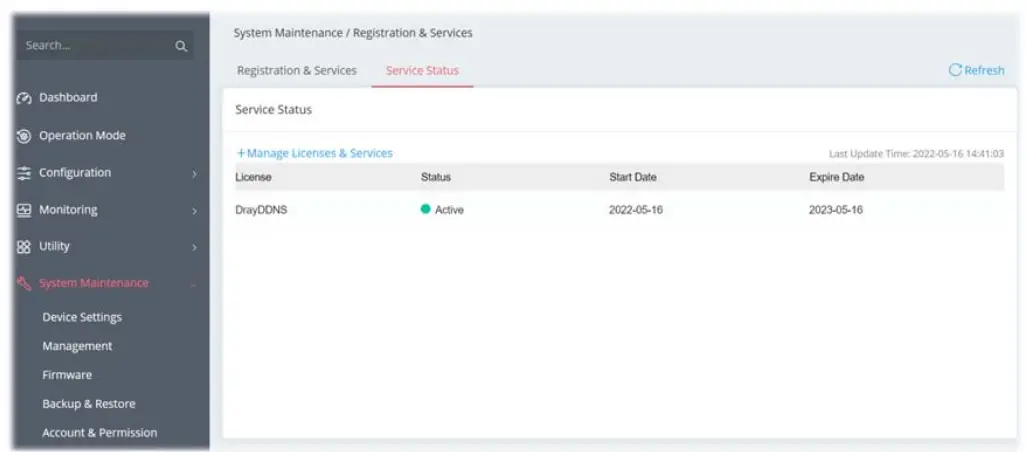 DrayTek Vigor 167 VDSL2 35b and ADSL2+ Modem - System Maintenance