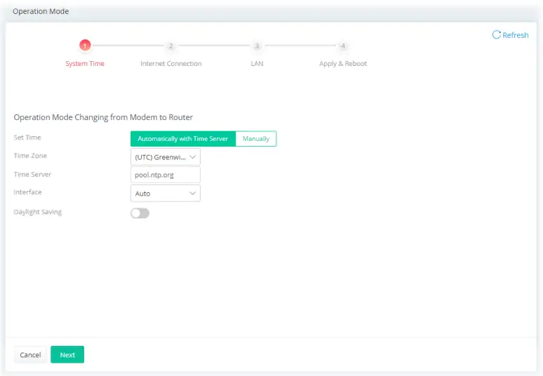 DrayTek Vigor 167 VDSL2 35b and ADSL2+ Modem -System Time