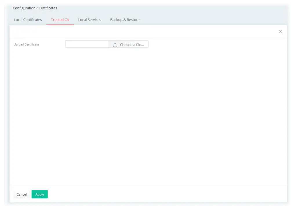 DrayTek Vigor 167 VDSL2 35b and ADSL2+ Modem - To upload a certificate
