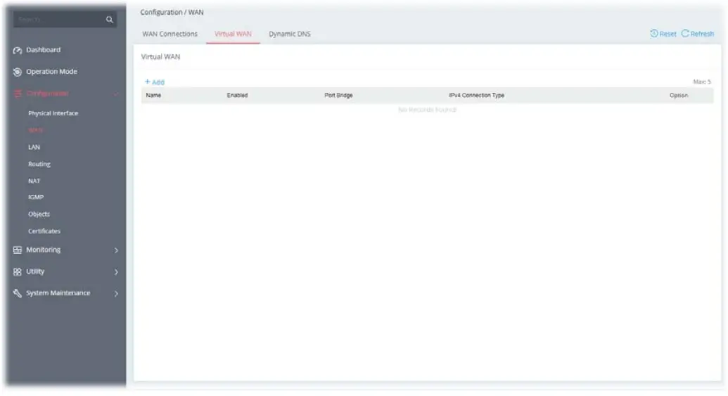 DrayTek Vigor 167 VDSL2 35b and ADSL2+ Modem - Virtual WAN