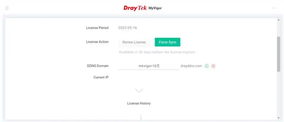 DrayTek Vigor 167 VDSL2 35b and ADSL2+ Modem - domain name for DrayDDNS