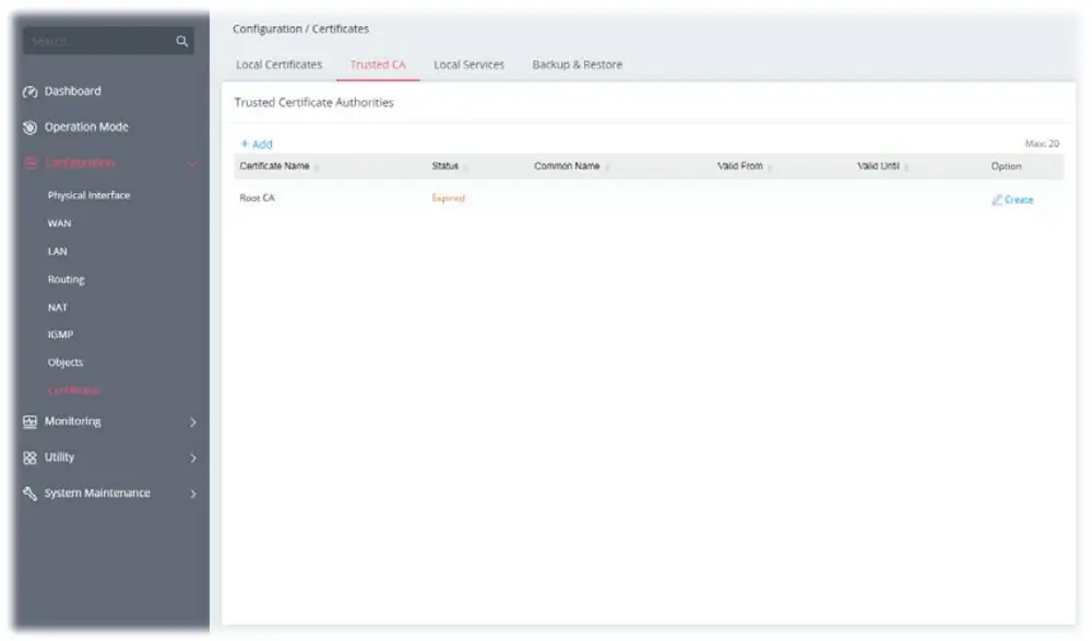 DrayTek Vigor 167 VDSL2 35b and ADSL2+ Modem - issuing of loca