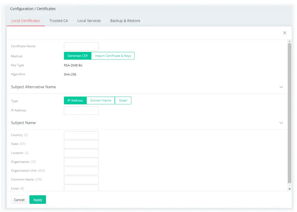 DrayTek Vigor 167 VDSL2 35b and ADSL2+ Modem - local certificate profile