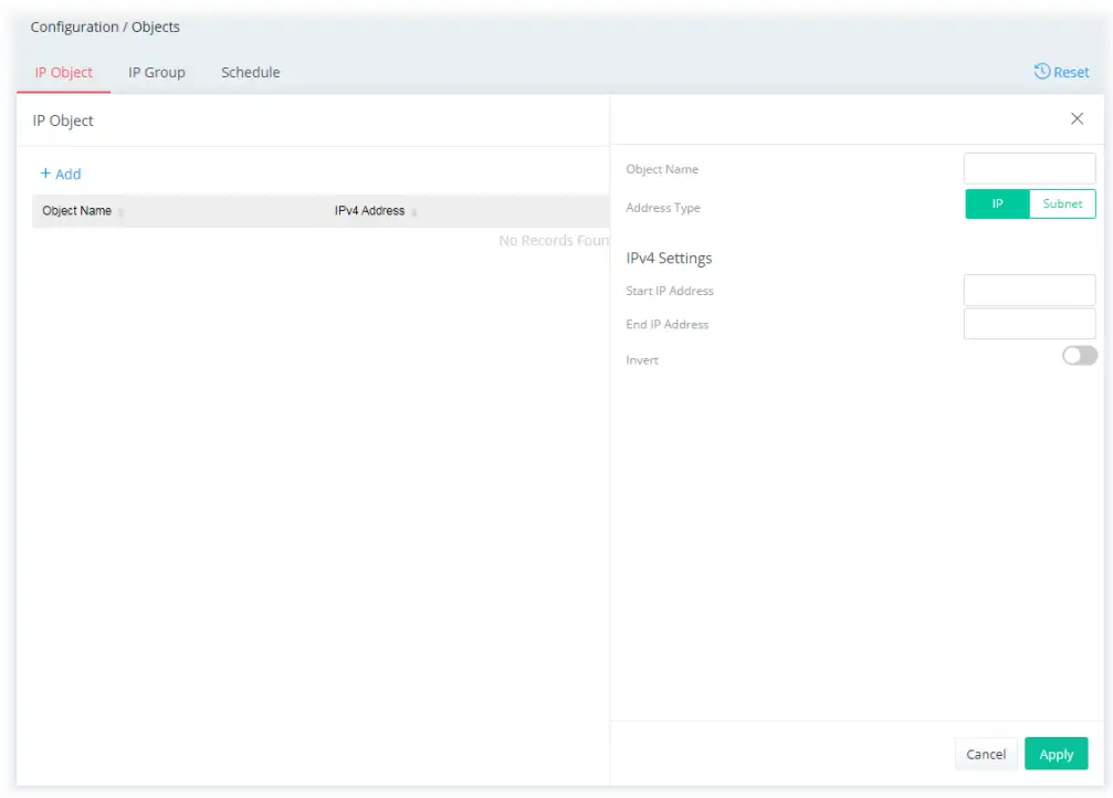 DrayTek Vigor 167 VDSL2 35b and ADSL2+ Modem - new IP object profile