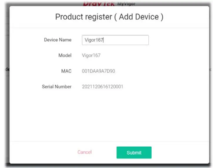 DrayTek Vigor 167 VDSL2 35b and ADSL2+ Modem - will be displayed