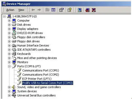 DIGITUS DA-70155-1 To Serial Converter - Device Manager
