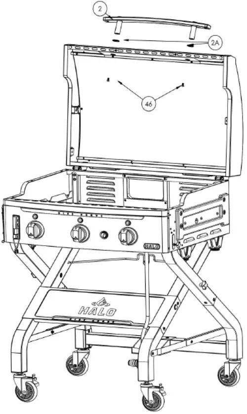 HALO HZ 1002 XNA 3 Burner Propane Griddle - Parts 13