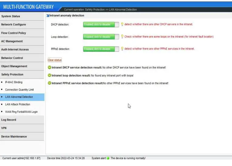 xonTel XT-1500AC Access Controller User Manual - End-network anomaly detection