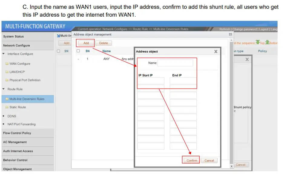 xonTel XT-1500AC Access Controller User Manual - Multi-line Diversion Rules