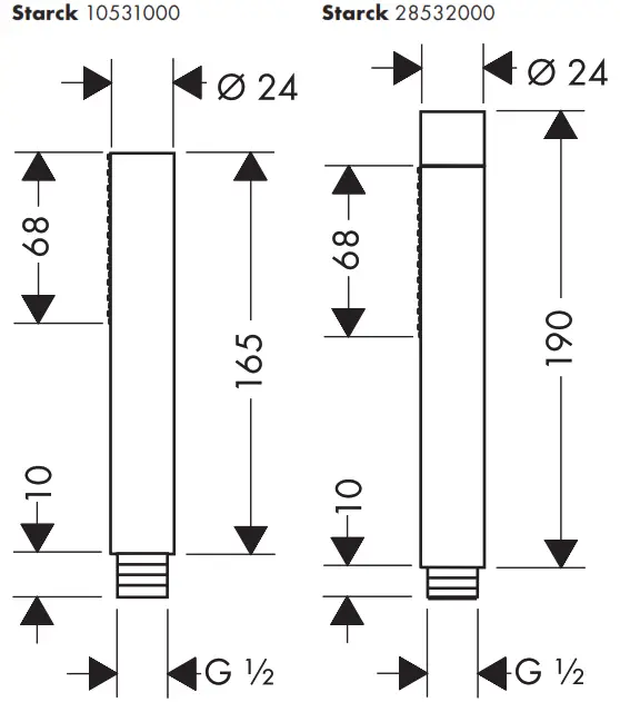 hansgrohe 10531000 Starck Hand Showers - Figure4