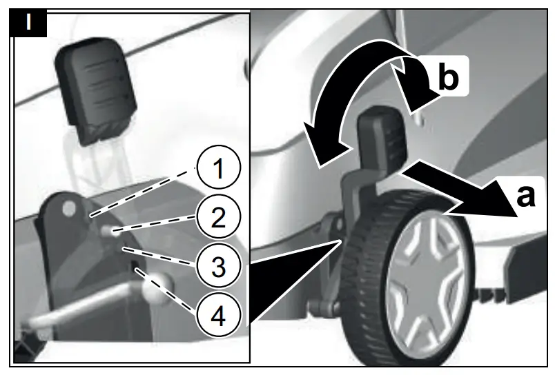 Lifting or tipping the lawnmower during operation 
