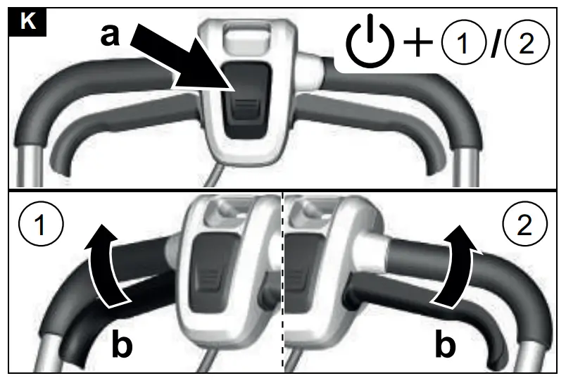 Lifting or tipping the lawnmower during operation 