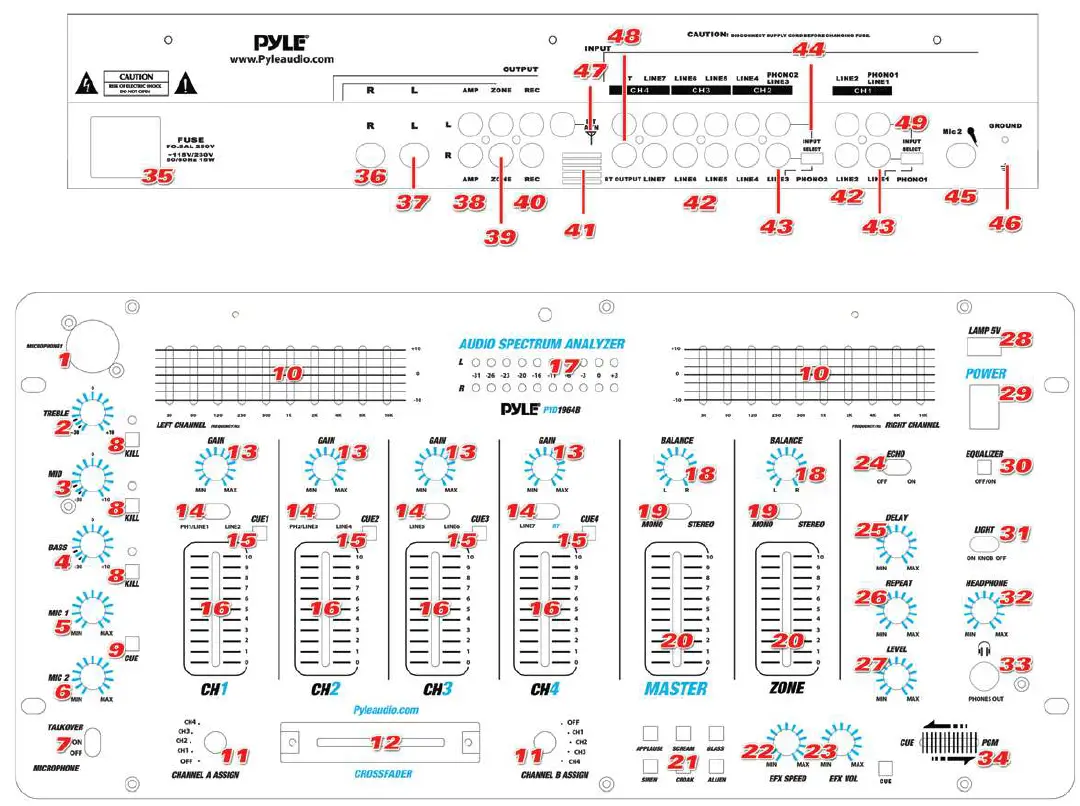 PYLE PYD1964B 6-Channel Bluetooth DJ Mixer-fig-4