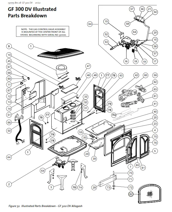 JOTUL GF 300 DV Direct Vent Gas Stove Steel Burner - fig56
