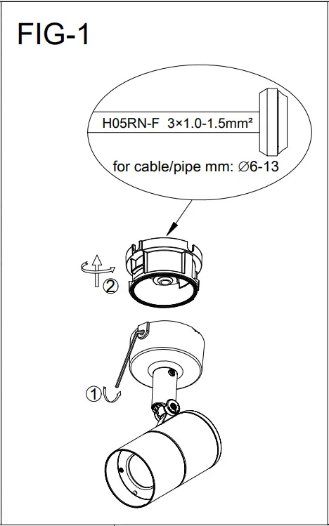HALCYON EX800 9W Exterior Surface Mount Spot - FIGURE 1