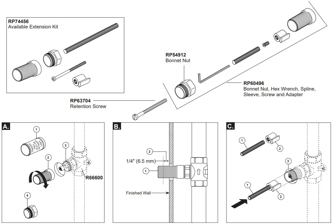 BRIZO T66676-PN Invari Volume Control Trim - Volume Control Rough 2