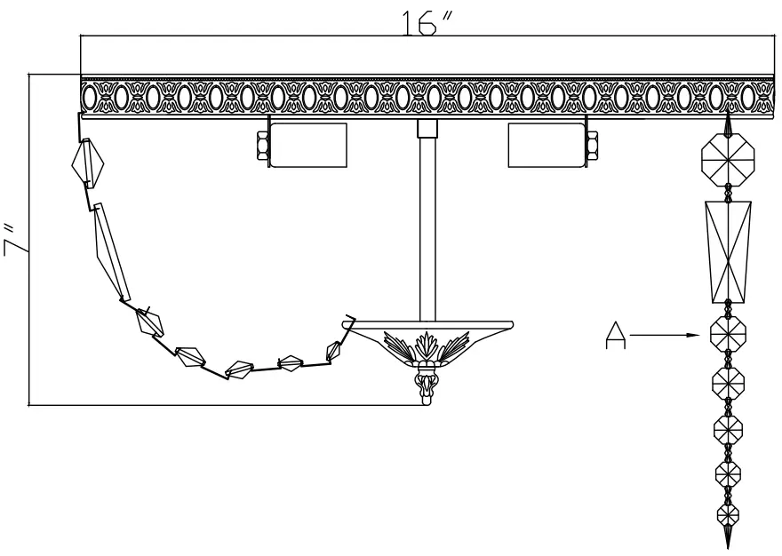 CRYSTORAMA 716-EB-CL-MWP Three Light Ceiling Mount