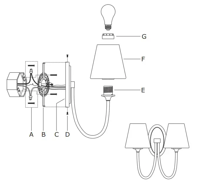 CRYSTORAMA JUN-10322-PN Juno Two Light Wall Mount - fig 1