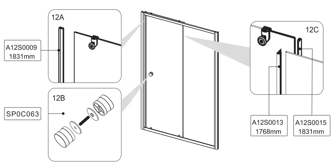 TRITON TN6210 Series Framed Rectangular Sliding Door - Ki 10