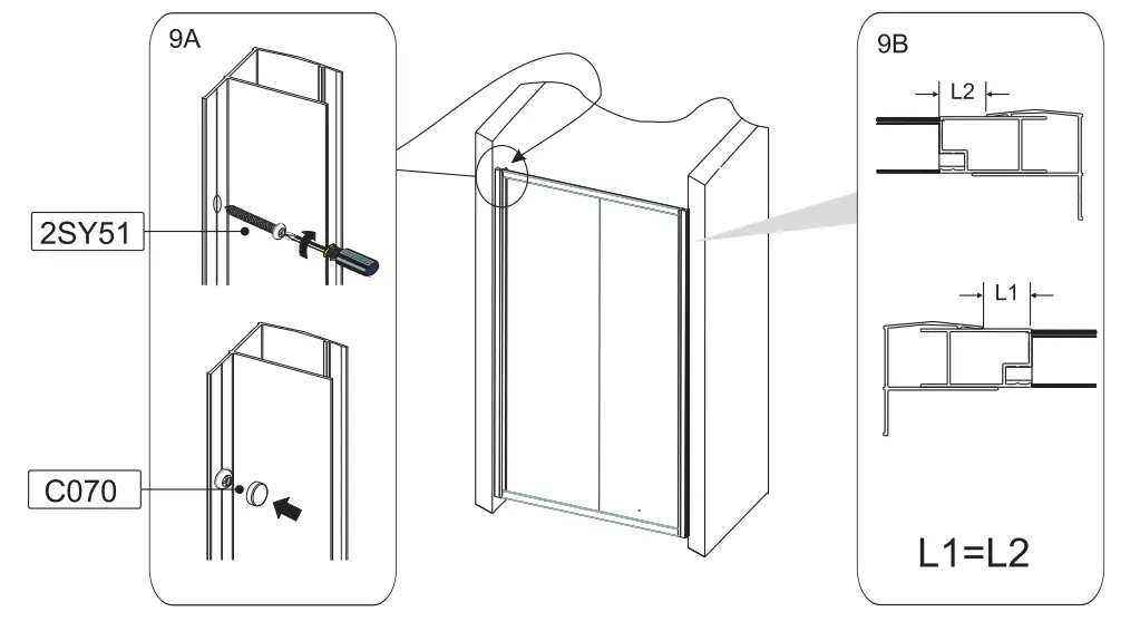 TRITON TN6210 Series Framed Rectangular Sliding Door - Kit 8