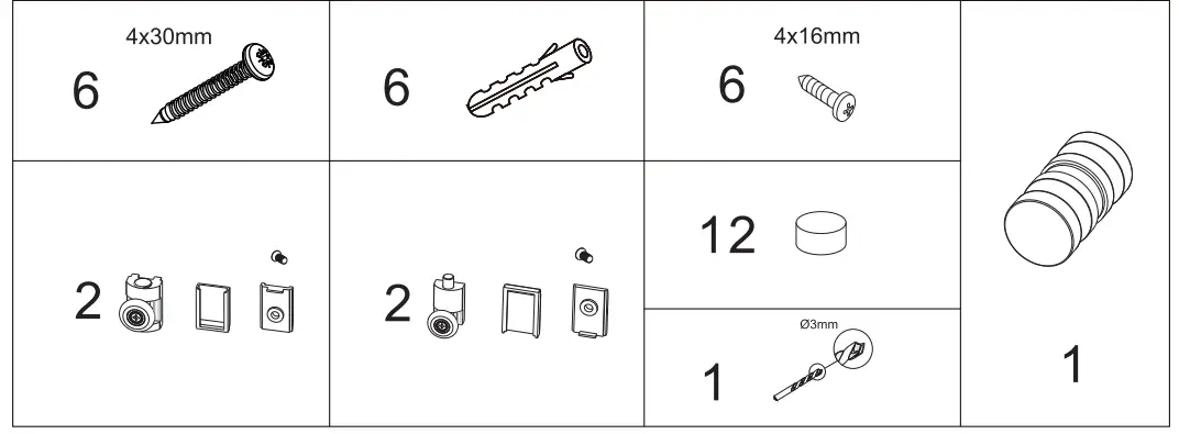 TRITON TN6210 Series Framed Rectangular Sliding Door - Kit