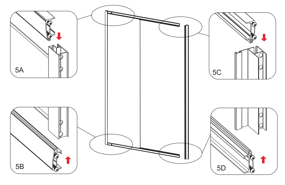 TRITON TN6210 Series Framed Rectangular Sliding Door - Kit4