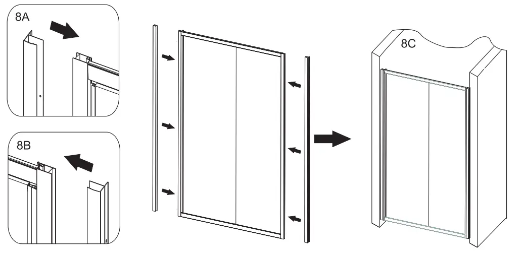 TRITON TN6210 Series Framed Rectangular Sliding Door - Kit7