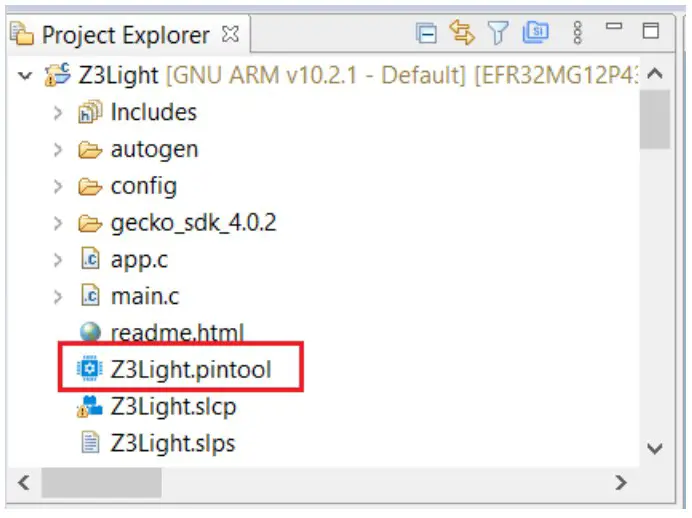 Opening the Pin Tool in Simplicity Studio